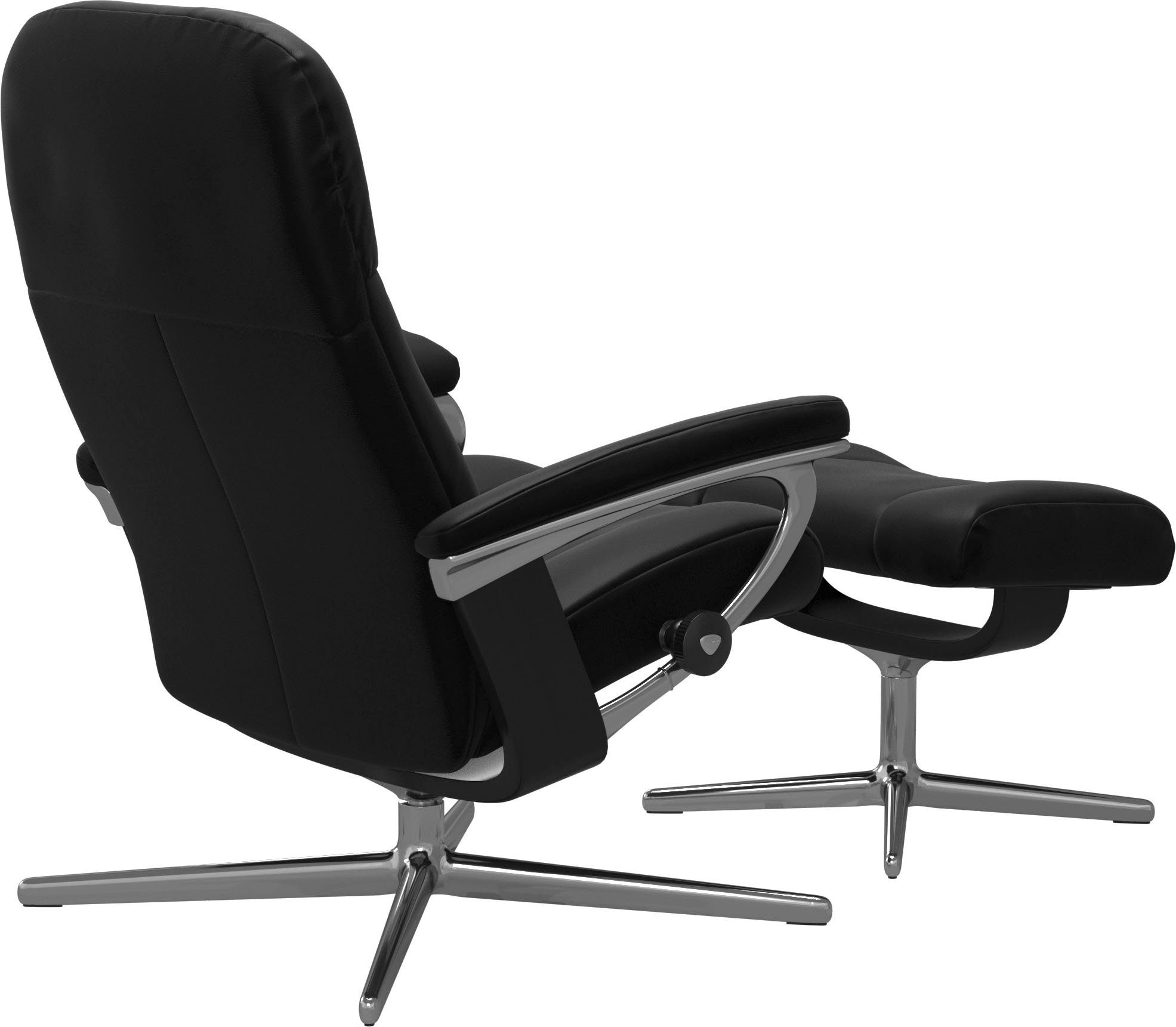 Stressless® Relaxsessel Garda (Set, Relaxsessel mit Hocker), mit Hocker, mit Cross Base, Größe M & L, Holzakzent Schwarz