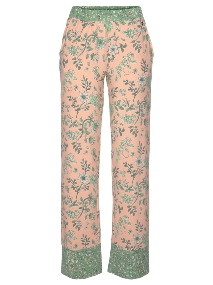LASCANA Schlafhose in rosa-schilfgrün günstig kaufen