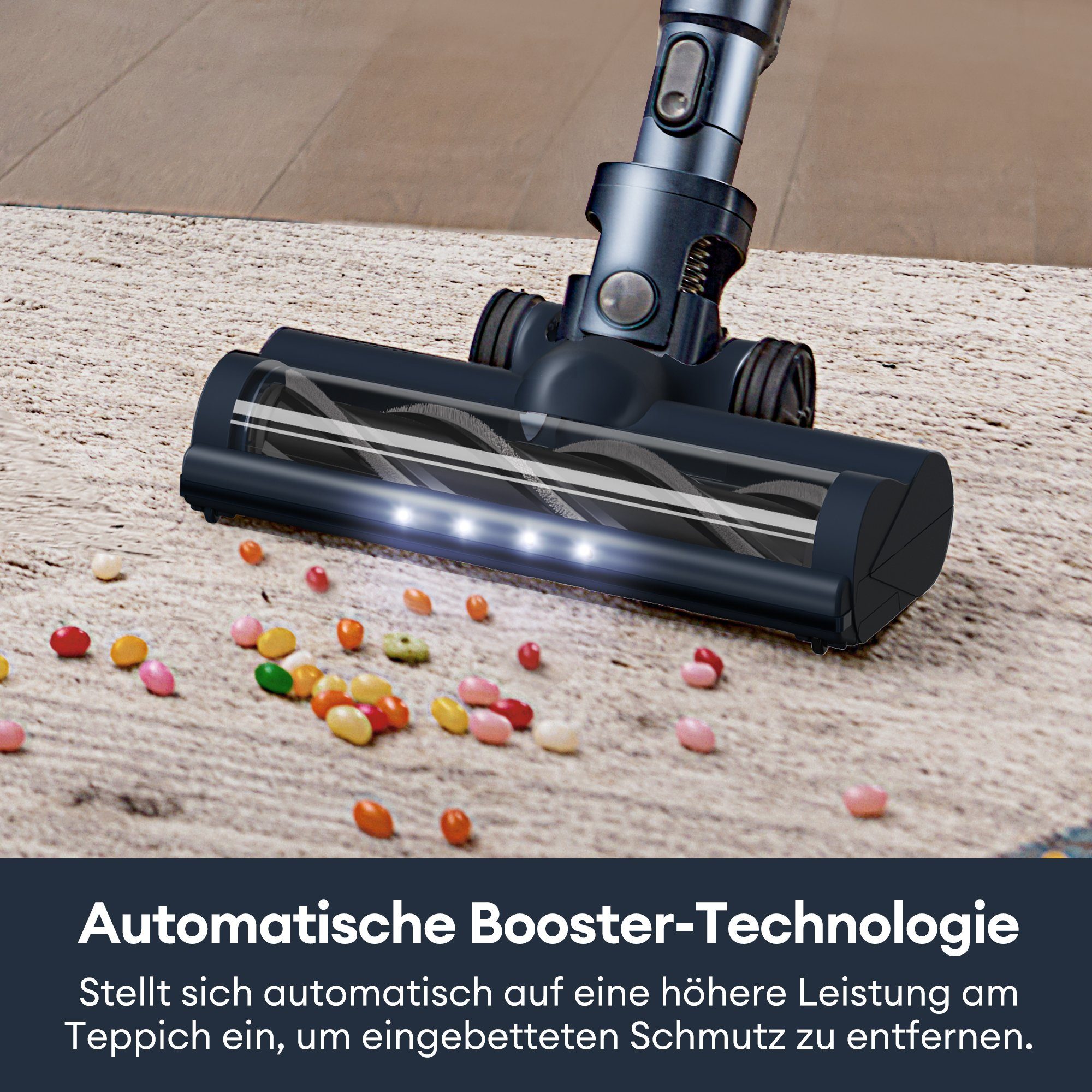 Ultenic Akku-Stielstaubsauger FS1, 450,00 W, mit Beutel, Staubsauger mit Absaugstation/3L Staubbehälter/60 Minuten Laufzait