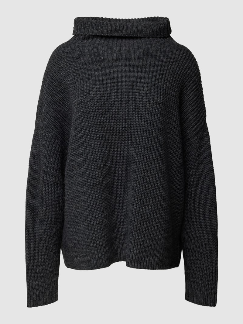 Oversized Strickpullover mit Stehkragen - Michi von Want X P&C* in anthrazit meliert
