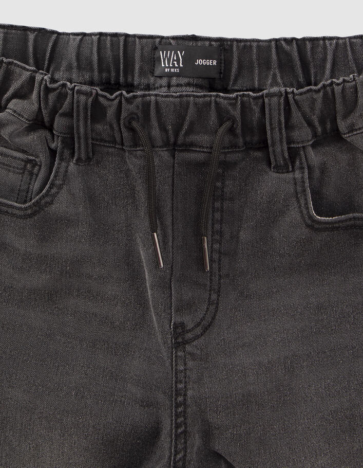 Jean JOGGER noir délavé garçon