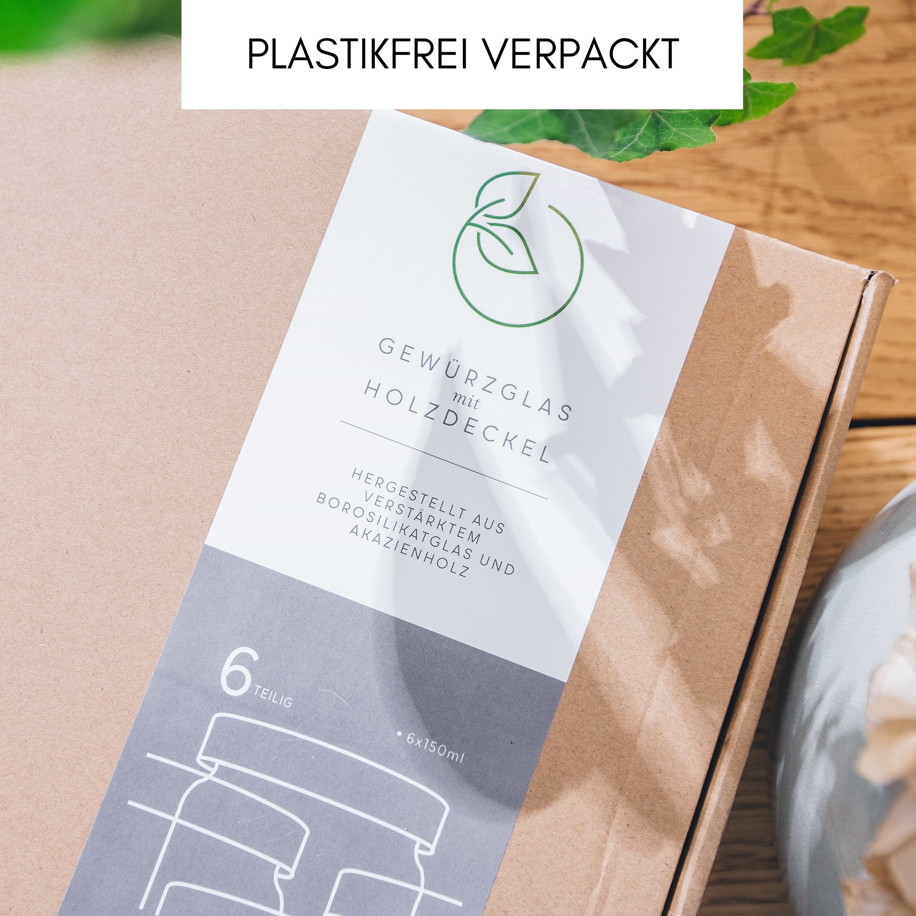 Econovo Vorratsglas, (Set, 6-tlg., stapelbar & luftdicht), Vorratsgläser mit Deckel für Lebensmittel groß & klein
