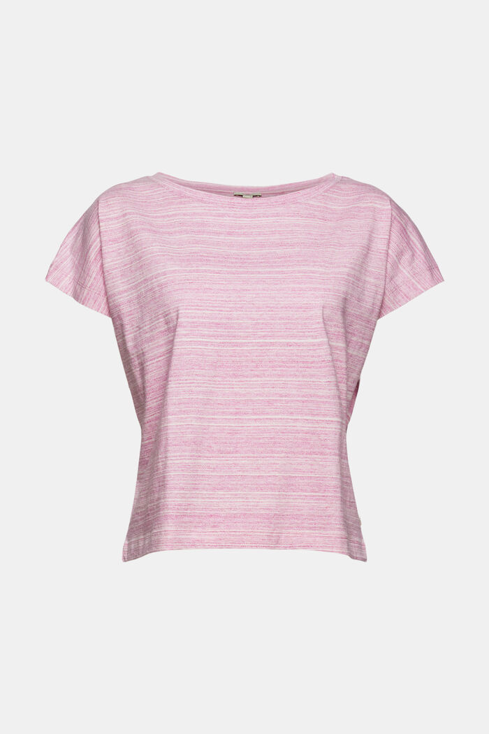 T-Shirt in melierter Streifenoptik