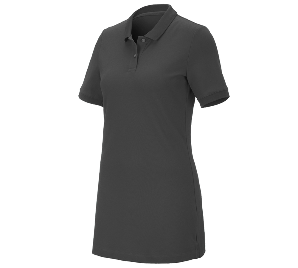 e.s. Piqué-Polo cotton stretch, Damen, long fit