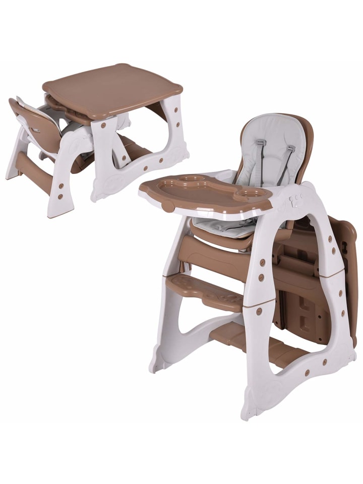 COSTWAY 3 in 1 Hochstuhl in Braun günstig kaufen 54 cm