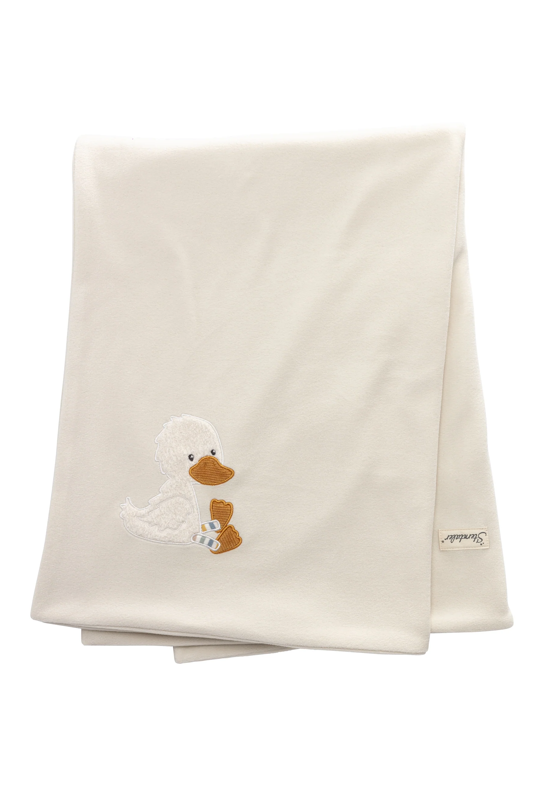 Babydecke Ente Edda aus wärmendem Microfleece in ecru