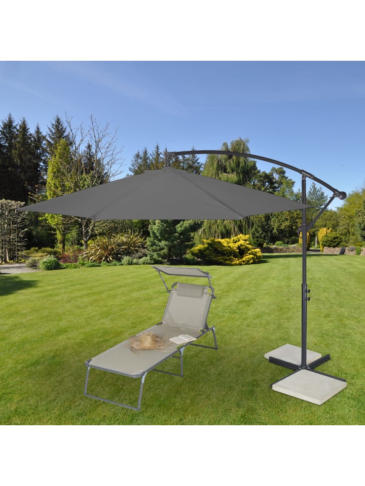relaxdays Ampelschirm in Grau - Ø 300 cm günstig kaufen onesize