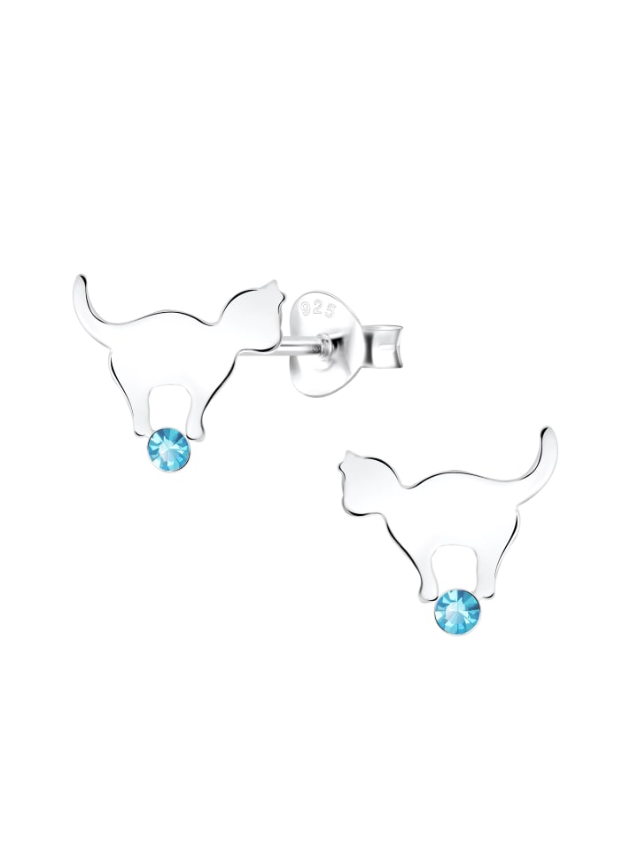 Alexander York Ohrringe, Ohrstecker KATZE mit Kristall in 925 Sterling Silber, 2-tlg. günstig kaufen onesize