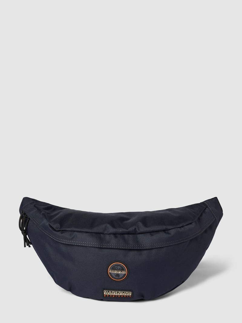 Bauchtasche mit Label-Patch in marineblau