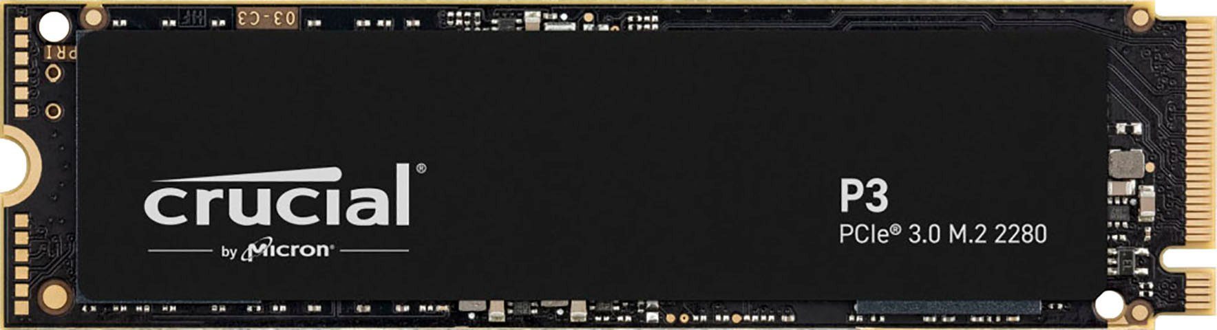 Crucial P3 interne SSD (500GB) 3500 MB/S Lesegeschwindigkeit, 1900 MB/S Schreibgeschwindigkeit