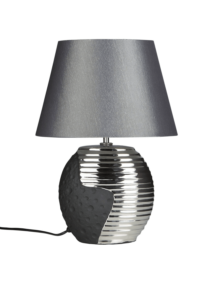 Beliani Tischleuchten ESLA in Grau/Schwarz/Silber - (W) 30 x (H) 41 x (L) 30 cm günstig kaufen onesize