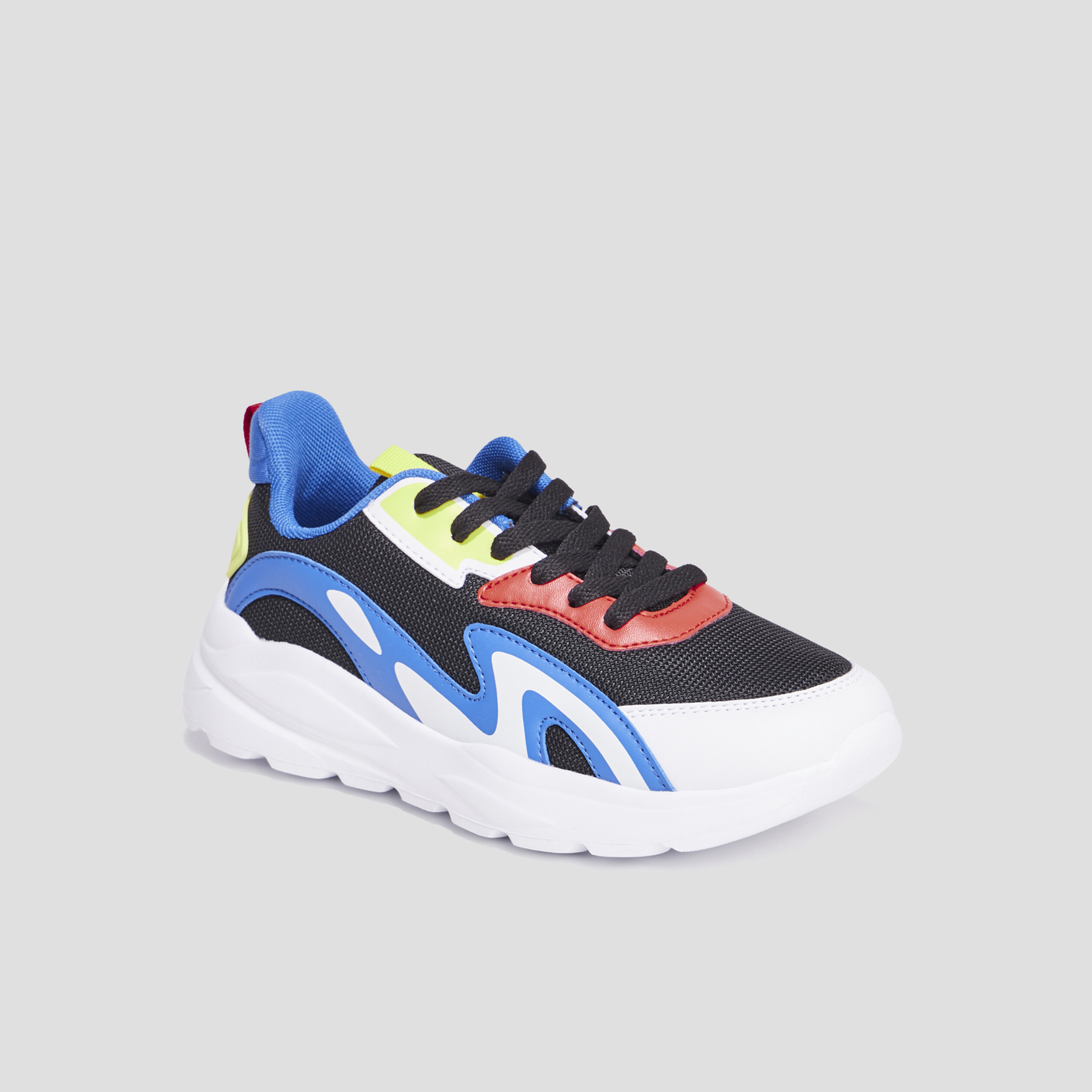 Baskets running à lacets multicolore garçon | La Halle