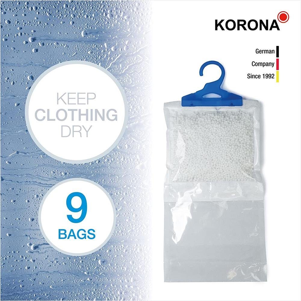 KORONA Luftentfeuchter Garderoben-Entfeuchter 82152, Entfeuchter Beutel, Weiß, Blau, Entfeuchtet Gaderoben