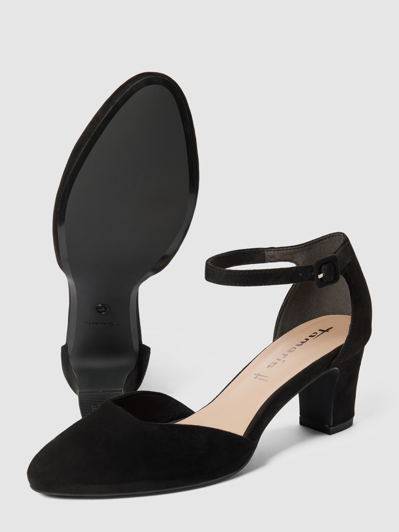 Pumps mit Dornschließe in schwarz