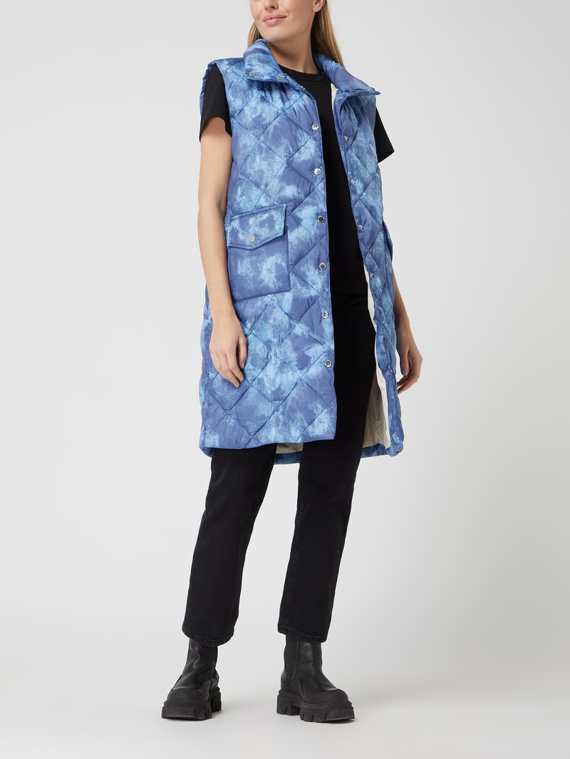 Steppweste in Batik-Optik Modell 'Olga' in blau