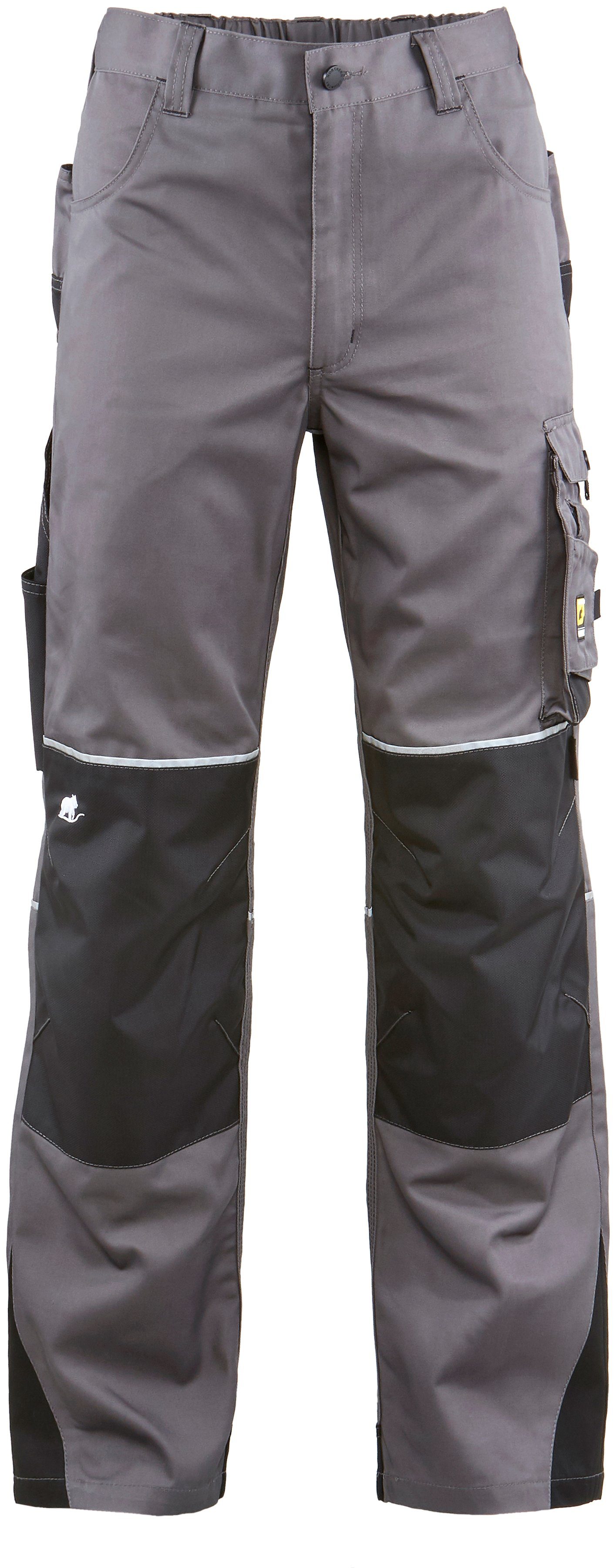 Northern Country Arbeitshose worker light (langlebig durch 3-fach Innenbeinnaht und viele Verriegelungspunkte) mit vielen Cordura®-Verstärkungen und Reflexelementen, mit 8 Taschen