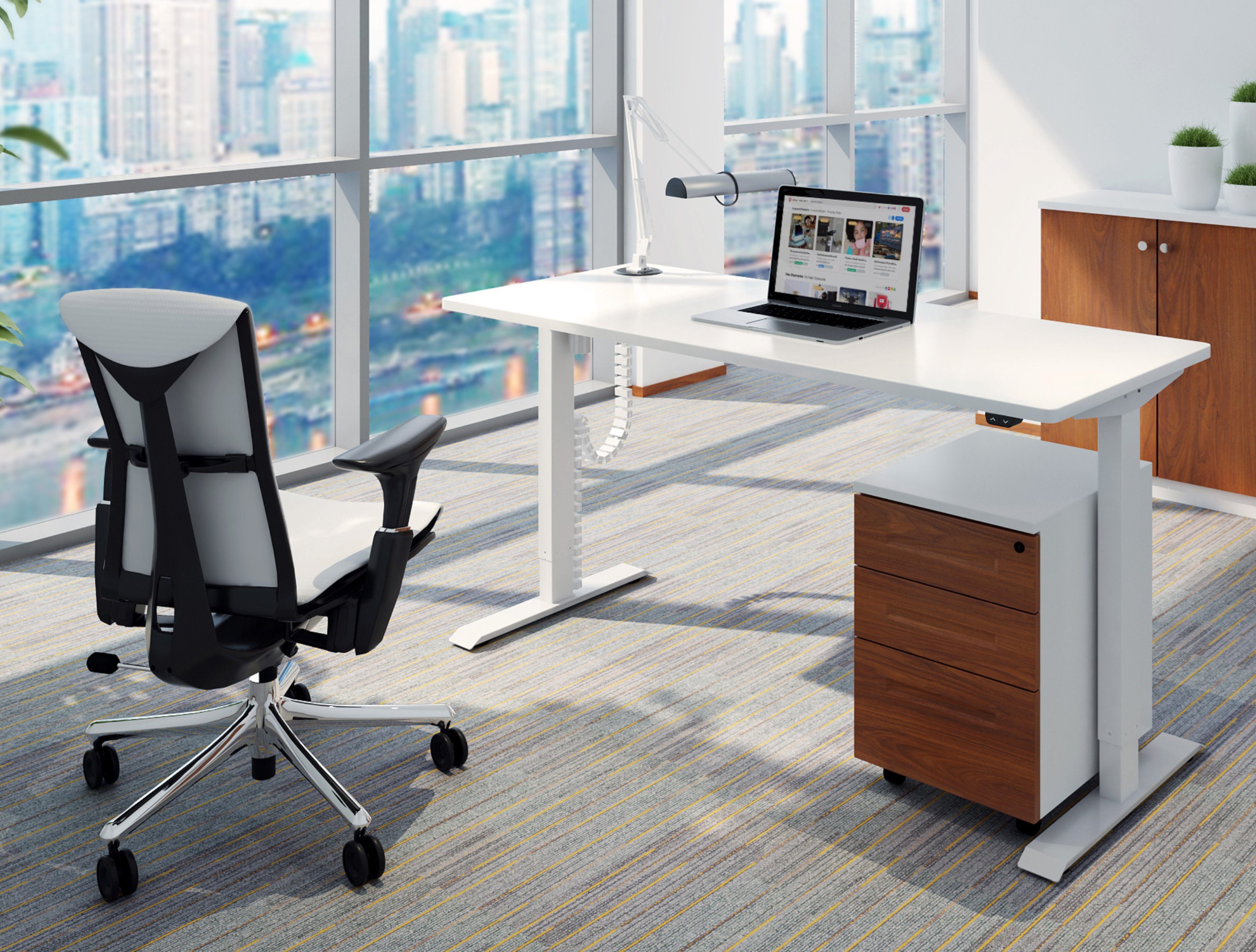 AGIl Schreibtisch elektrisch höhenverstellbarer Schreibtisch - 140*70cm (komplett-Set)