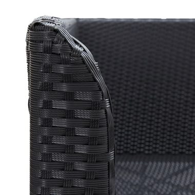 vidaXL Loungesofa Garten-Ecksofa 2-tlg. Poly Rattan Schwarz, 2 Teile