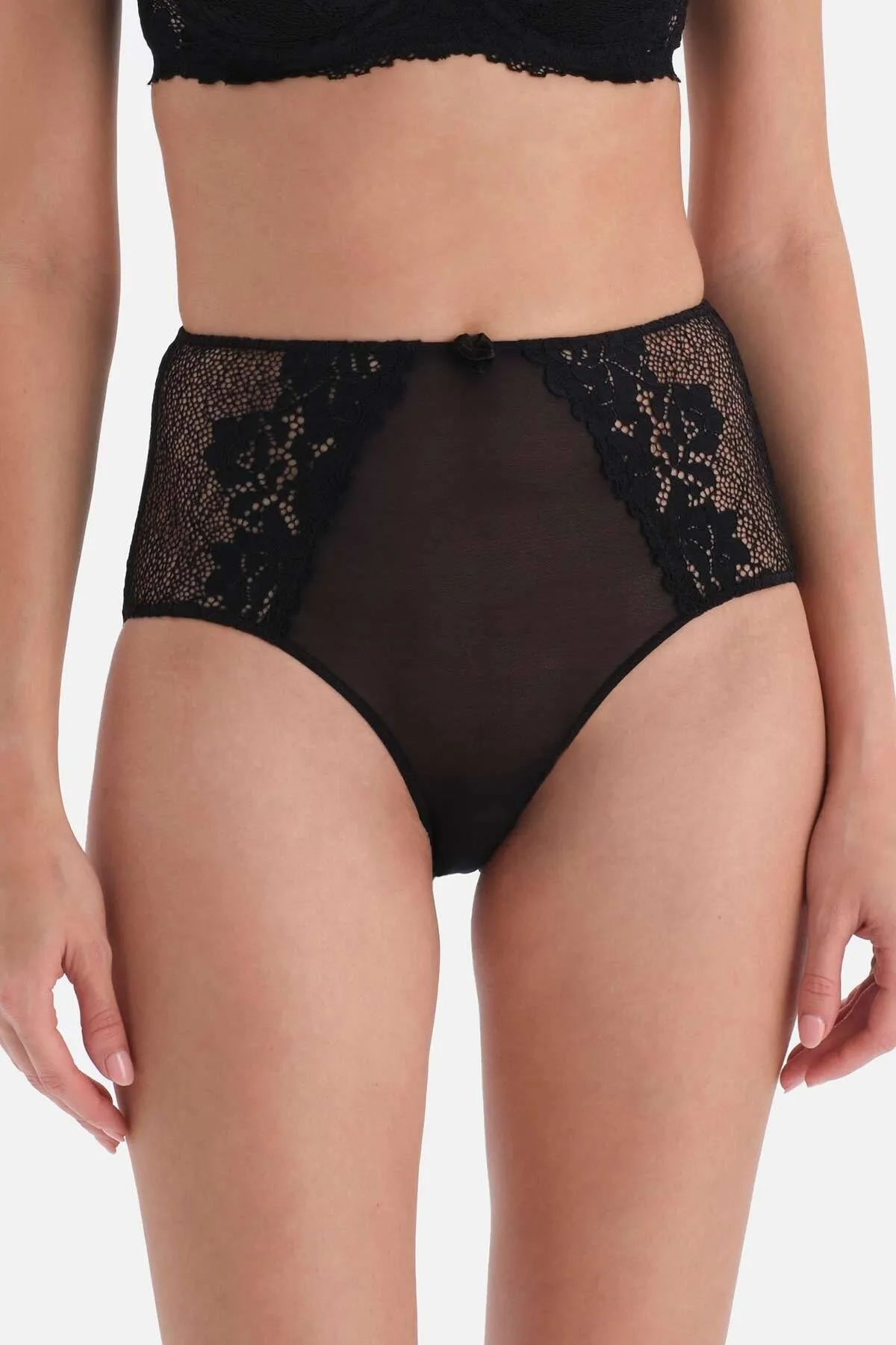 Dagi  Slip mit schwarzem Spitzendetail und Micro-High-Waist