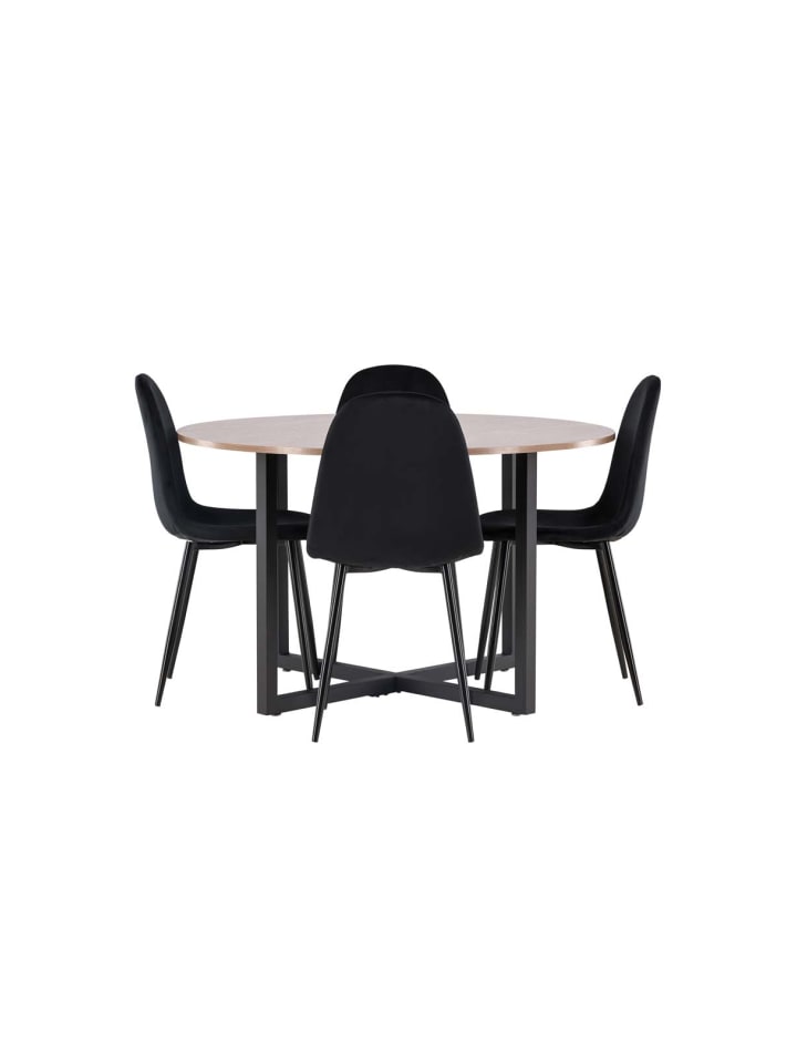 ebuy24 Essgruppe Durango 5 (5-teilig) Schwarz 120 x 120 cm günstig kaufen onesize