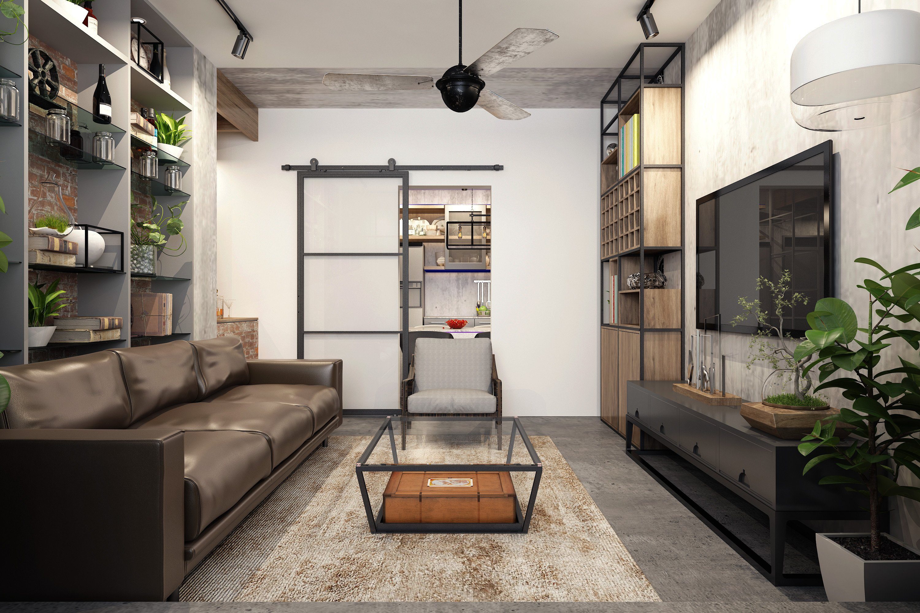 hibitaro Glasschiebetür HS-Loft Glas