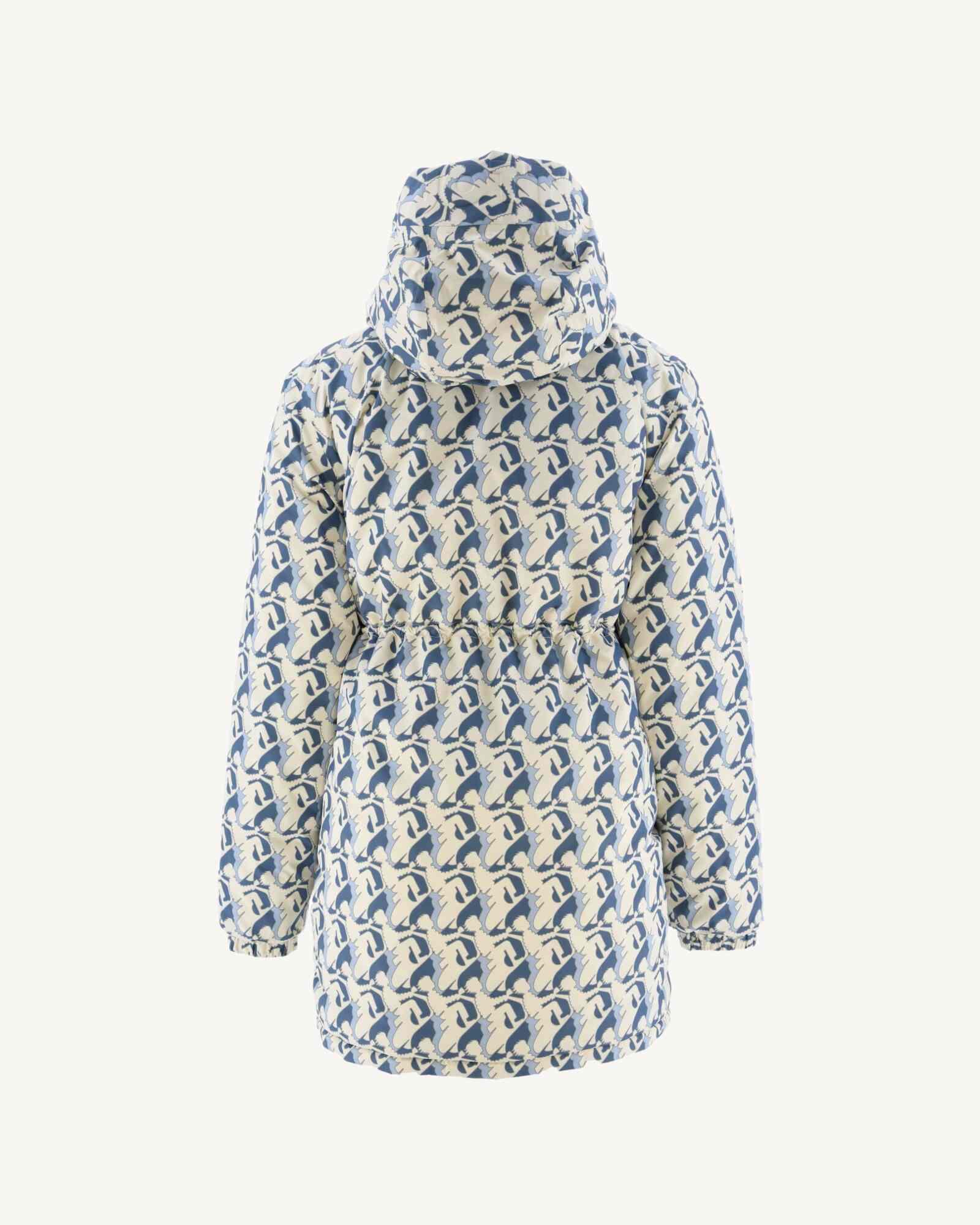 Doudoune longue réversible imprimé Monogram écru/Ecru Roma