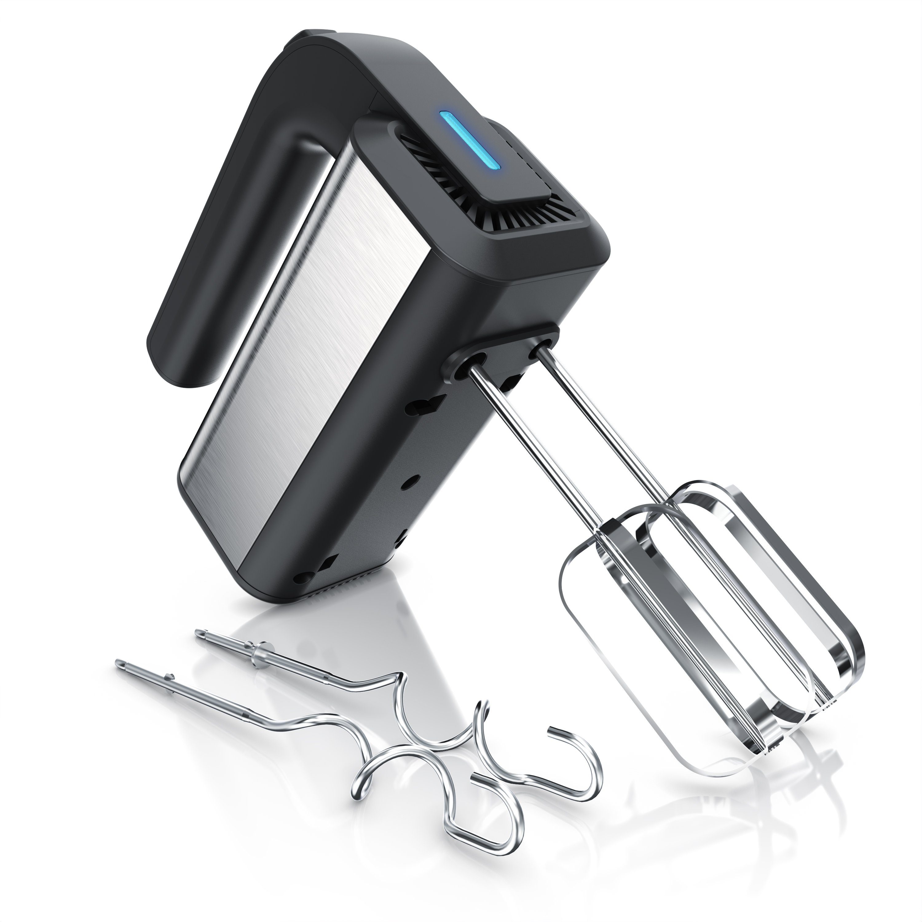 Arendo Handmixer, 350 W, Handrührgerät, 5 Geschwindigkeiten, inkl. 2 Rührbesen & 2 Knethaken