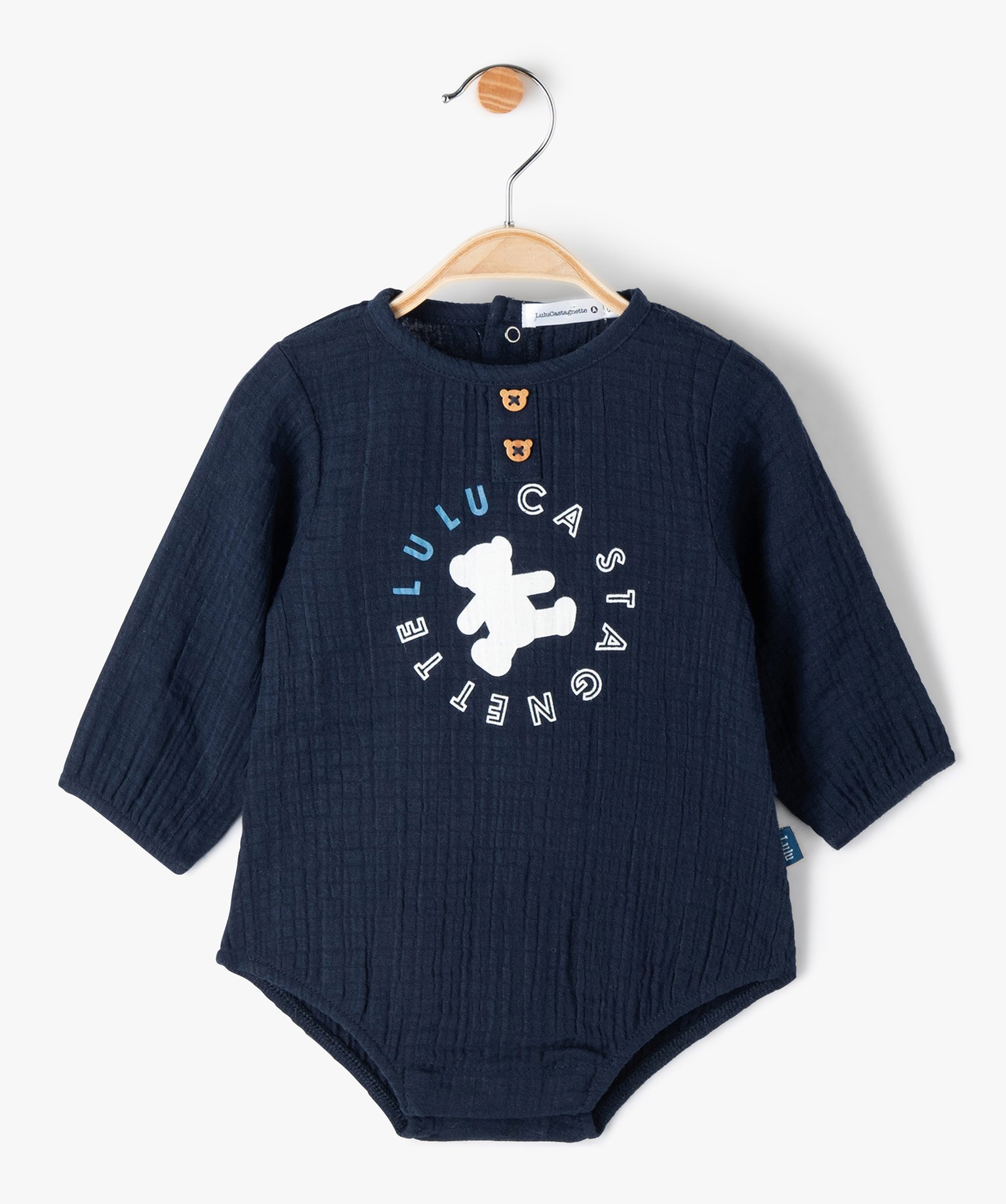 Body bébé fille en mousseline de coton - LuluCastagnette marine | GEMO