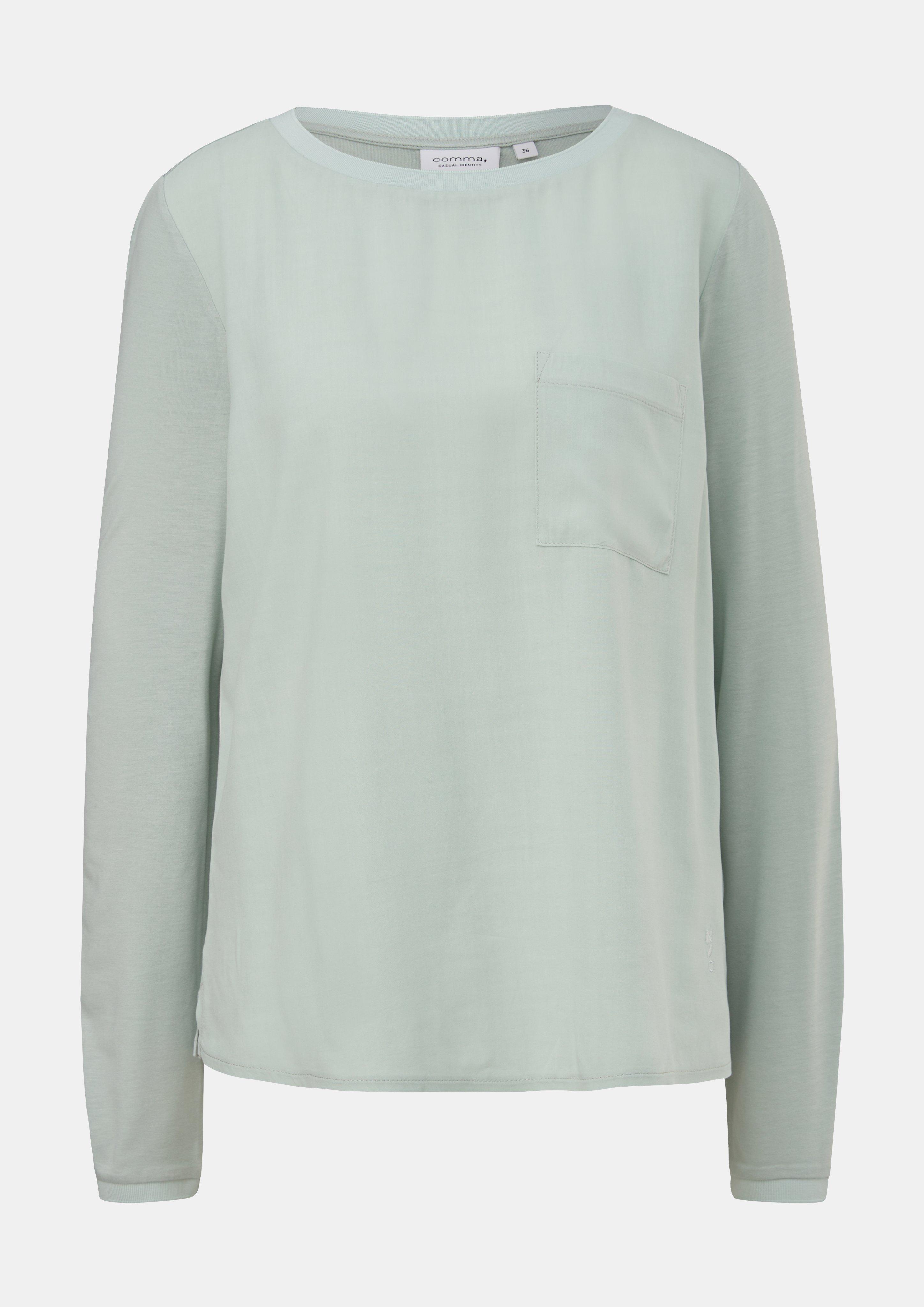 Longsleeve aus Viskose - salbeigrün
