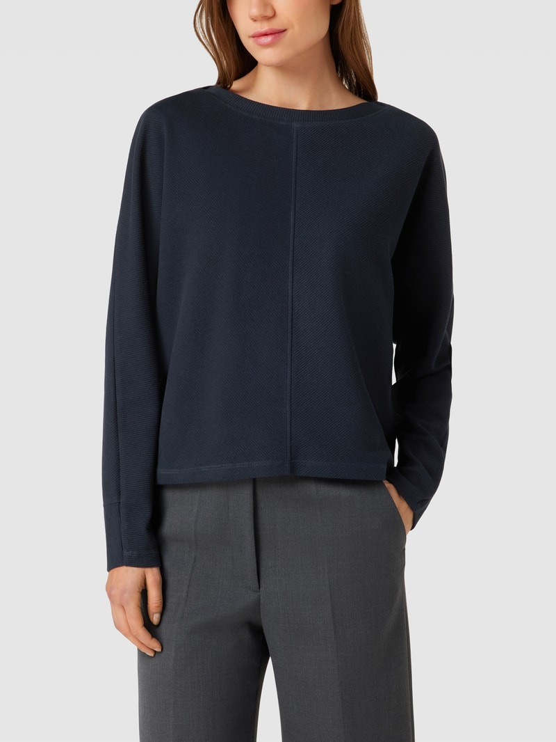Sweatshirt mit Feinripp Modell 'Gadna' in blau