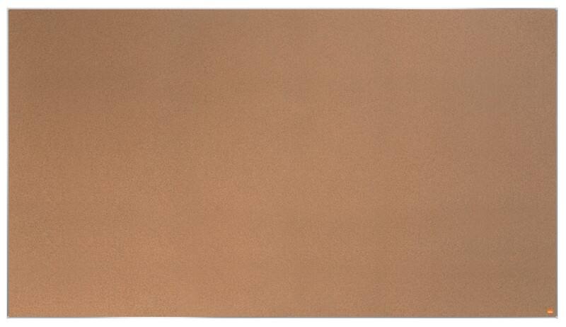 Nobo Impression Pro Widescreen Kork-Pinnwand 1915418 Wandmontiert Braun 188 x 106 cm Schlanker Rahmen
