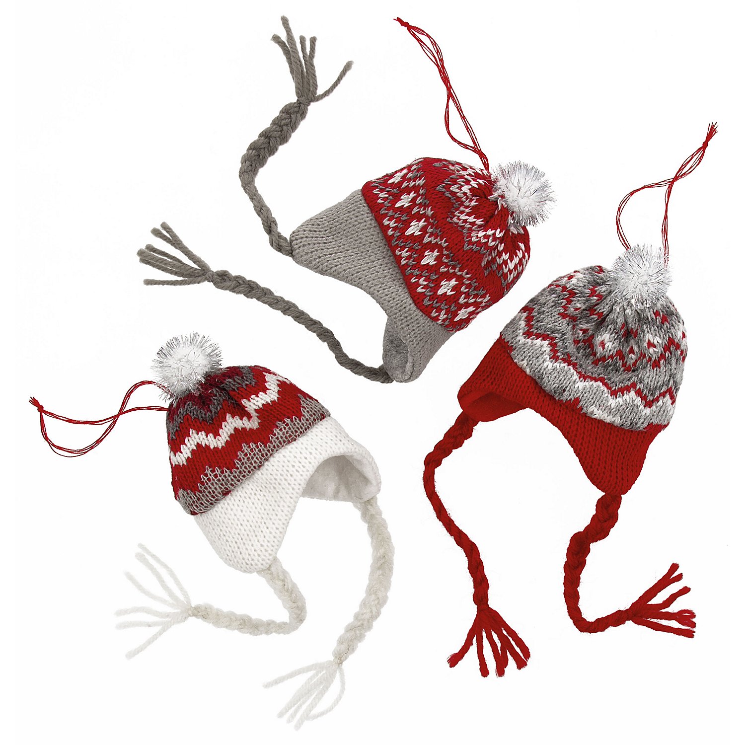 Wintermützen, 10 cm, 3 Stück