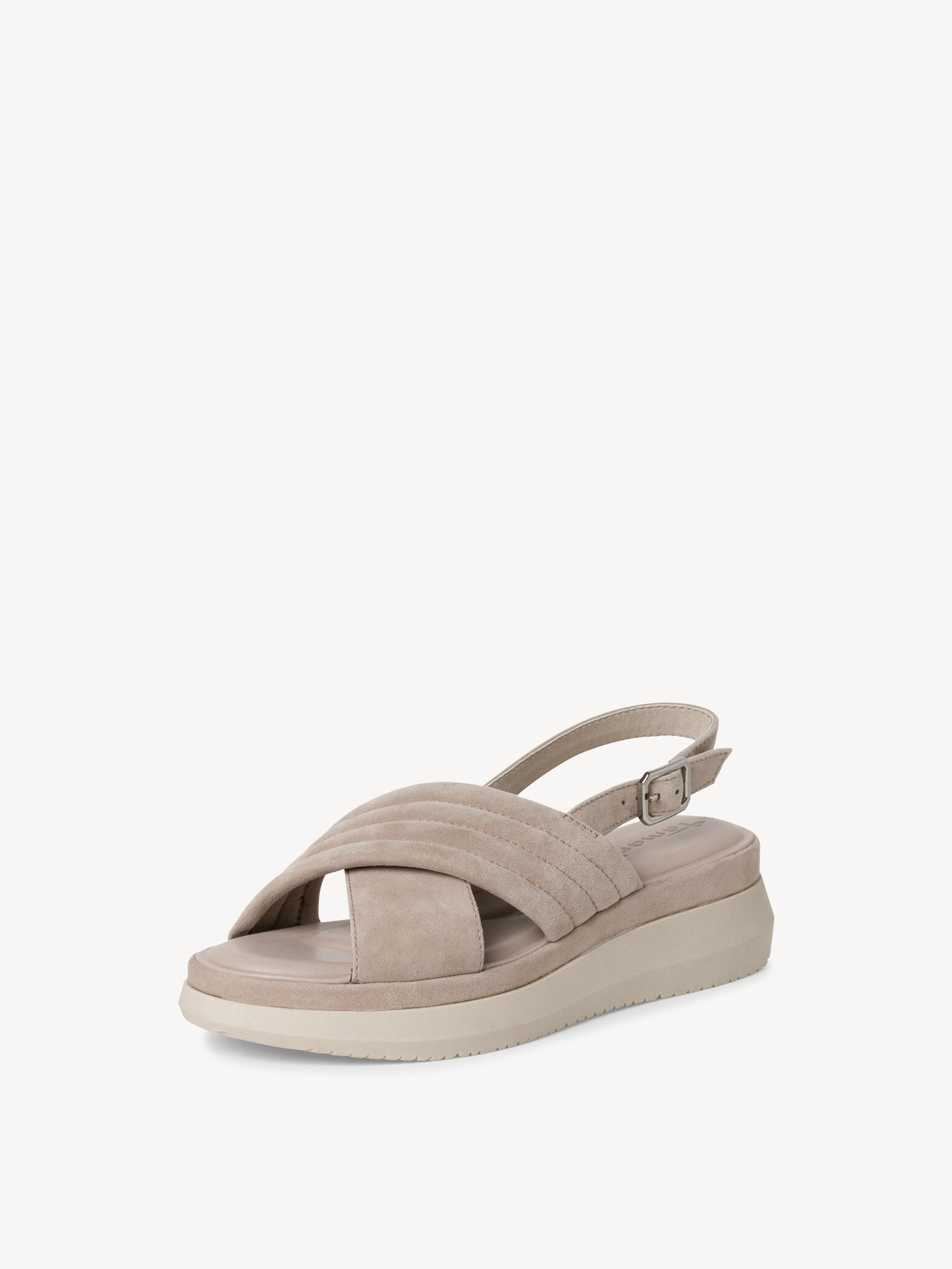 Sandale à talon en cuir - beige