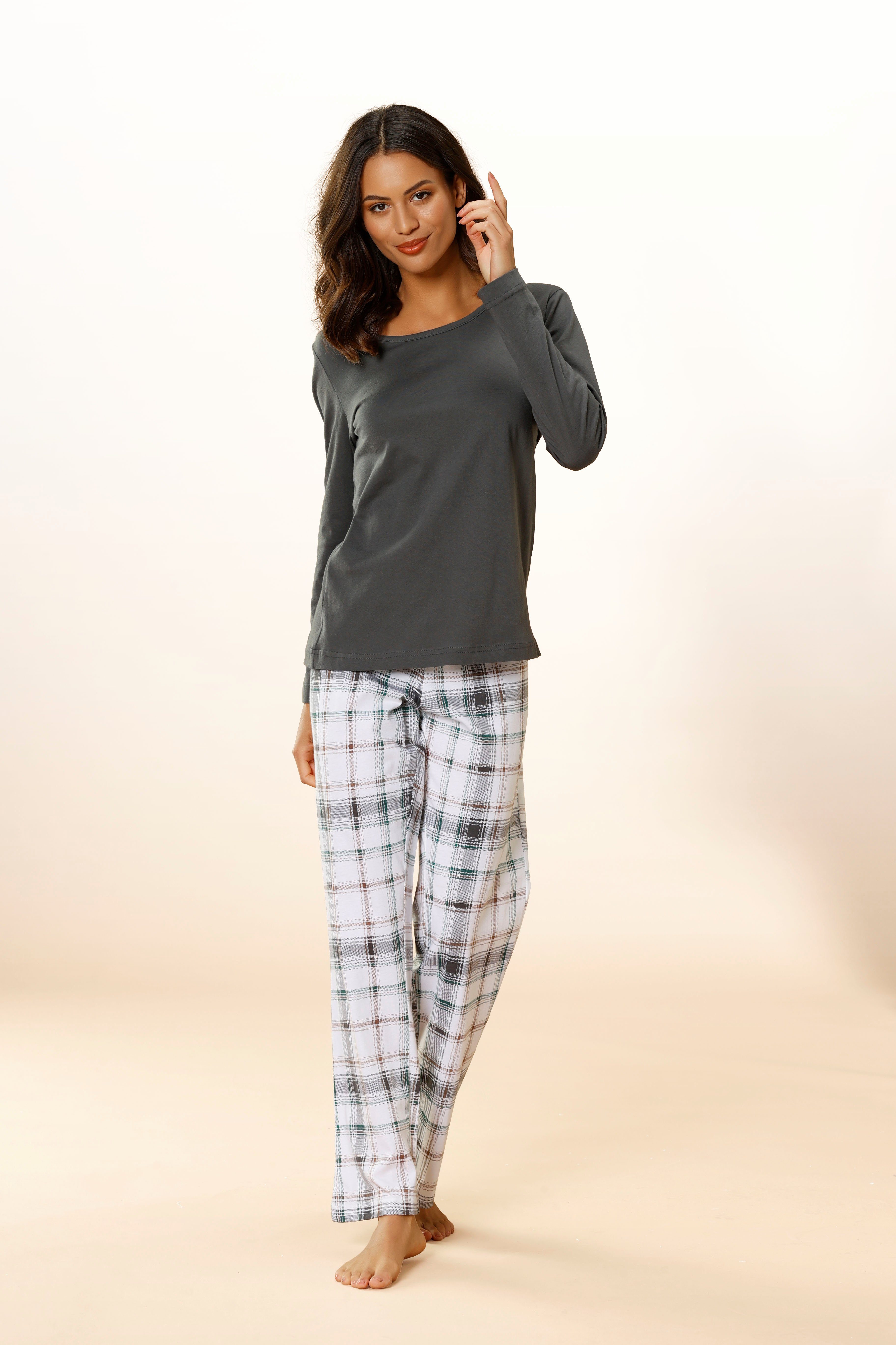 Arizona Pyjama (2 tlg., 1 Stück) mit Karomuster