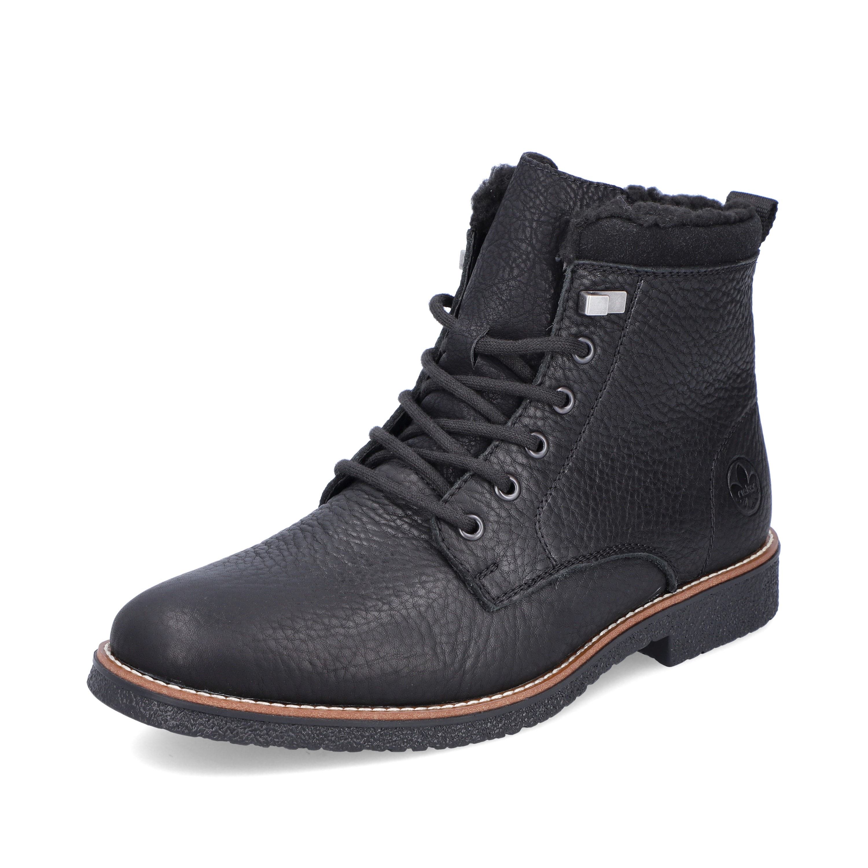 Rieker Herren Schnürstiefel graphitschwarz