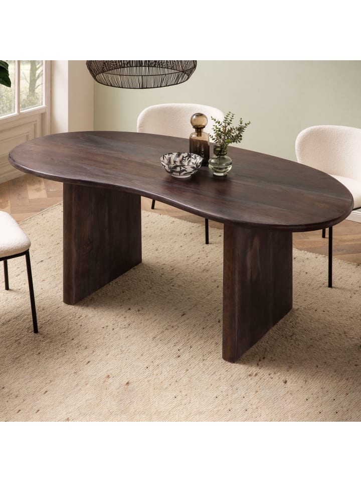 KADIMA DESIGN Esszimmertisch 180x90x75 cm Akazie Massivholz Dunkelbraun Esstisch in Braun günstig kaufen onesize