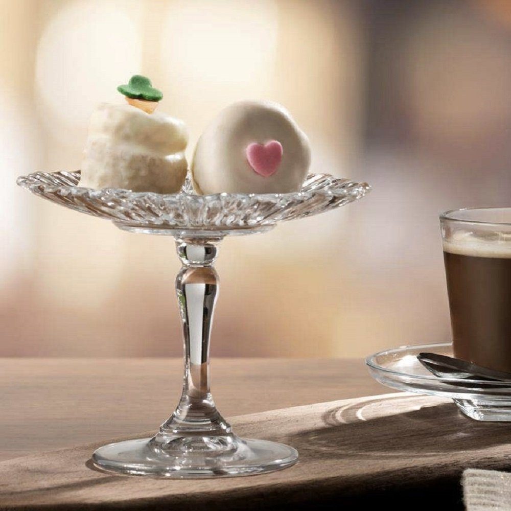 Pasabahce Kuchenplatte Mini Patisserie Platte mit Fuß, Höhe ca. 10,2 cm, Kuchen/Gebäck Platte