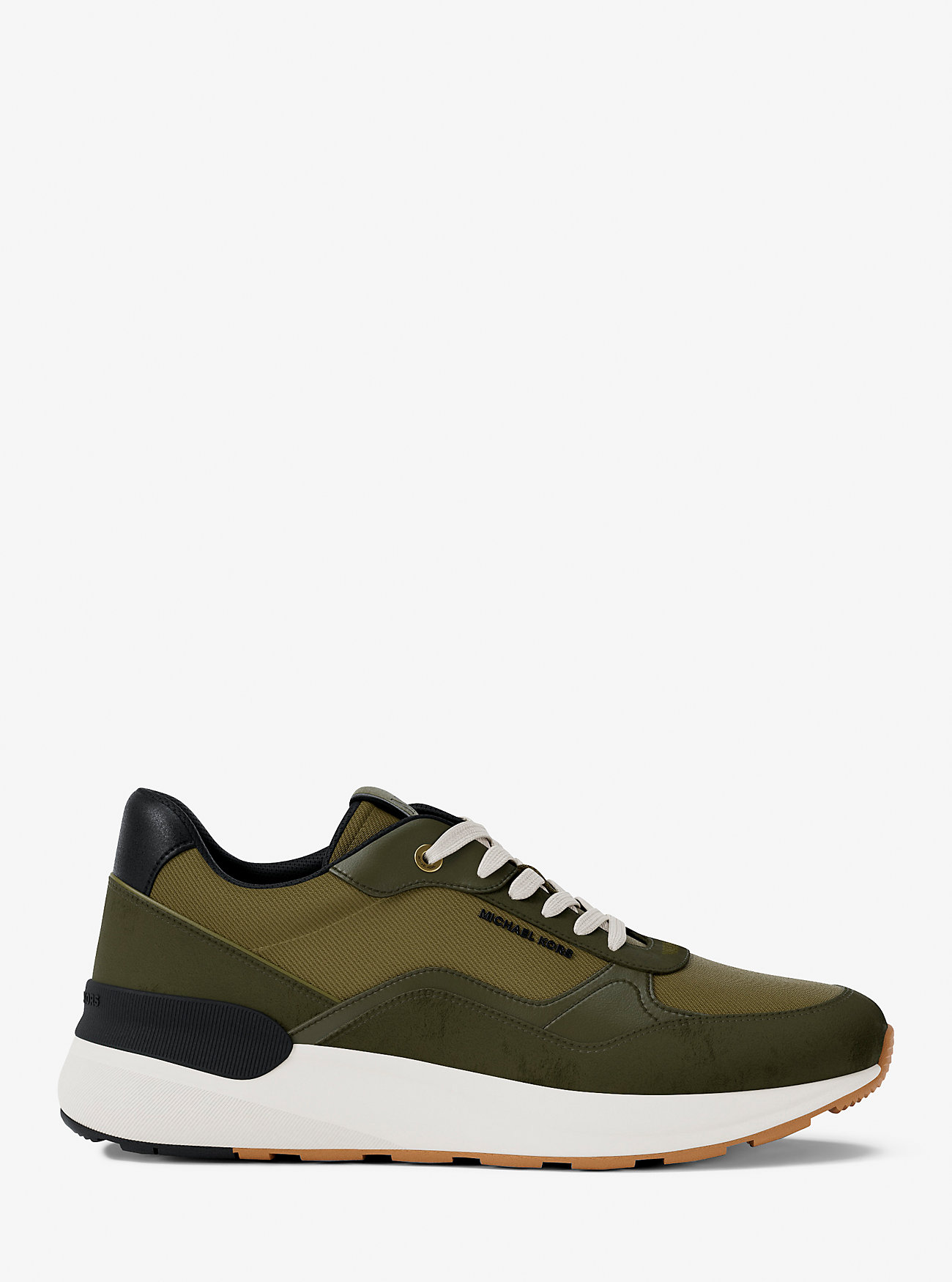 Trevor joggesko i skinn og snøring i twill – IVY MULTI