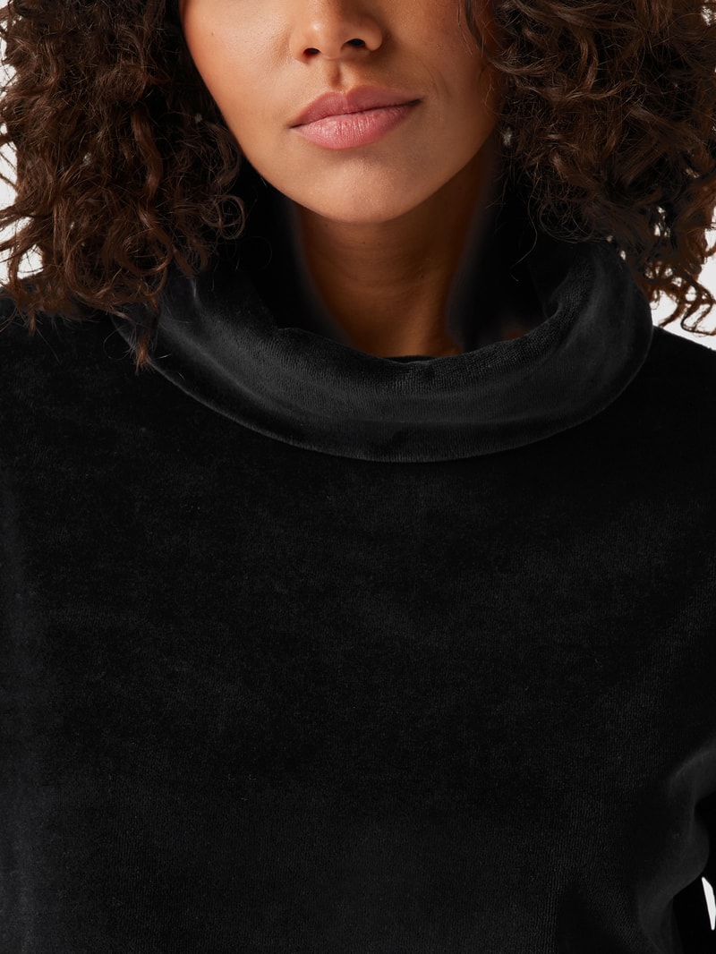 Sweatshirt mit Rollkragen Modell 'Greto' in schwarz
