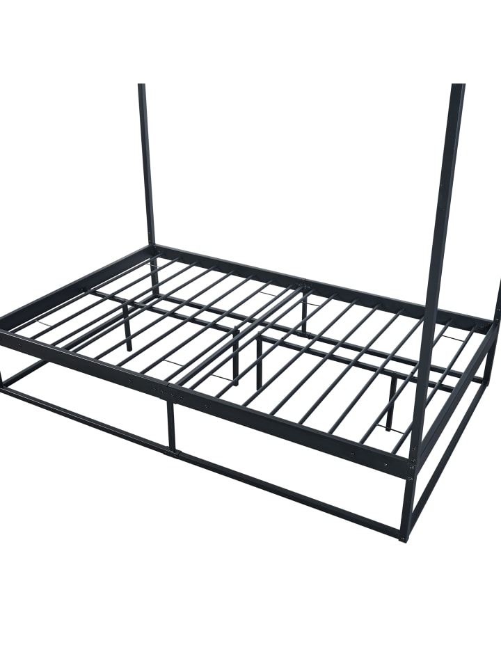 en.casa Himmelbett Kristianstad in Schwarz (B)120cm (L)200cm günstig kaufen onesize