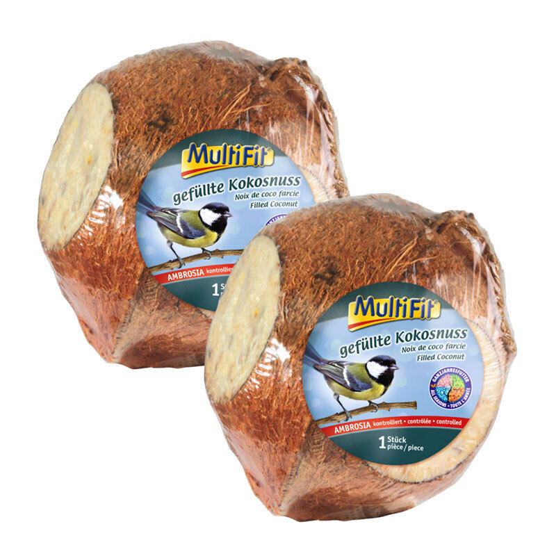 MultiFit Wildvogelfutter MultiFit Ganze Kokosnuss gefüllt 2x1Stk