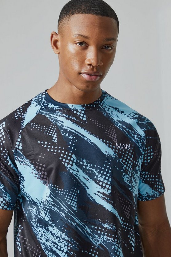 Man Active T-Shirt mit Print