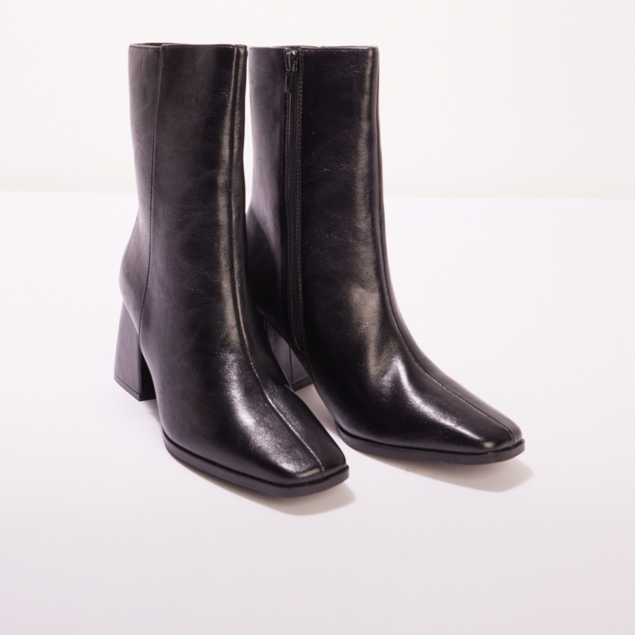 Bottines à talons bout carré noir femme | Cache Cache