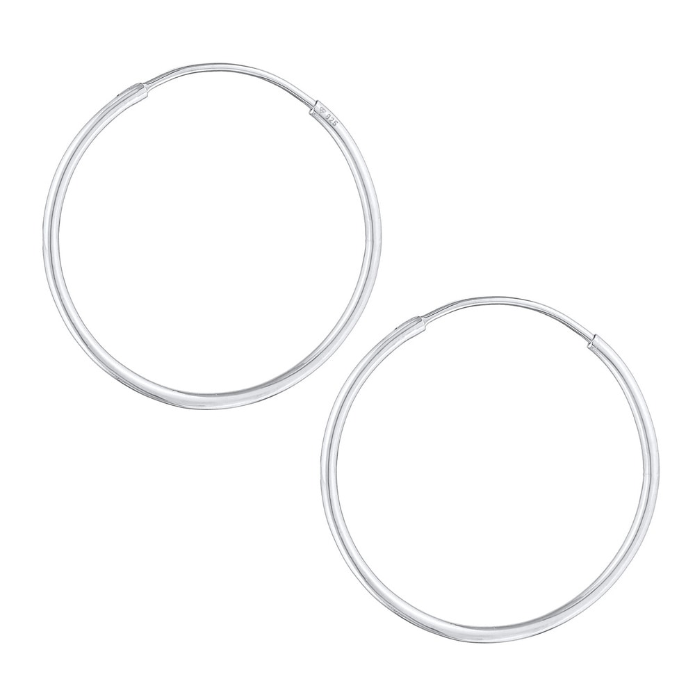 Elli Elli Boucles d'Oreilles Femme Creoles ronde Basic Classic en argent sterling 925  Boucles d'oreilles