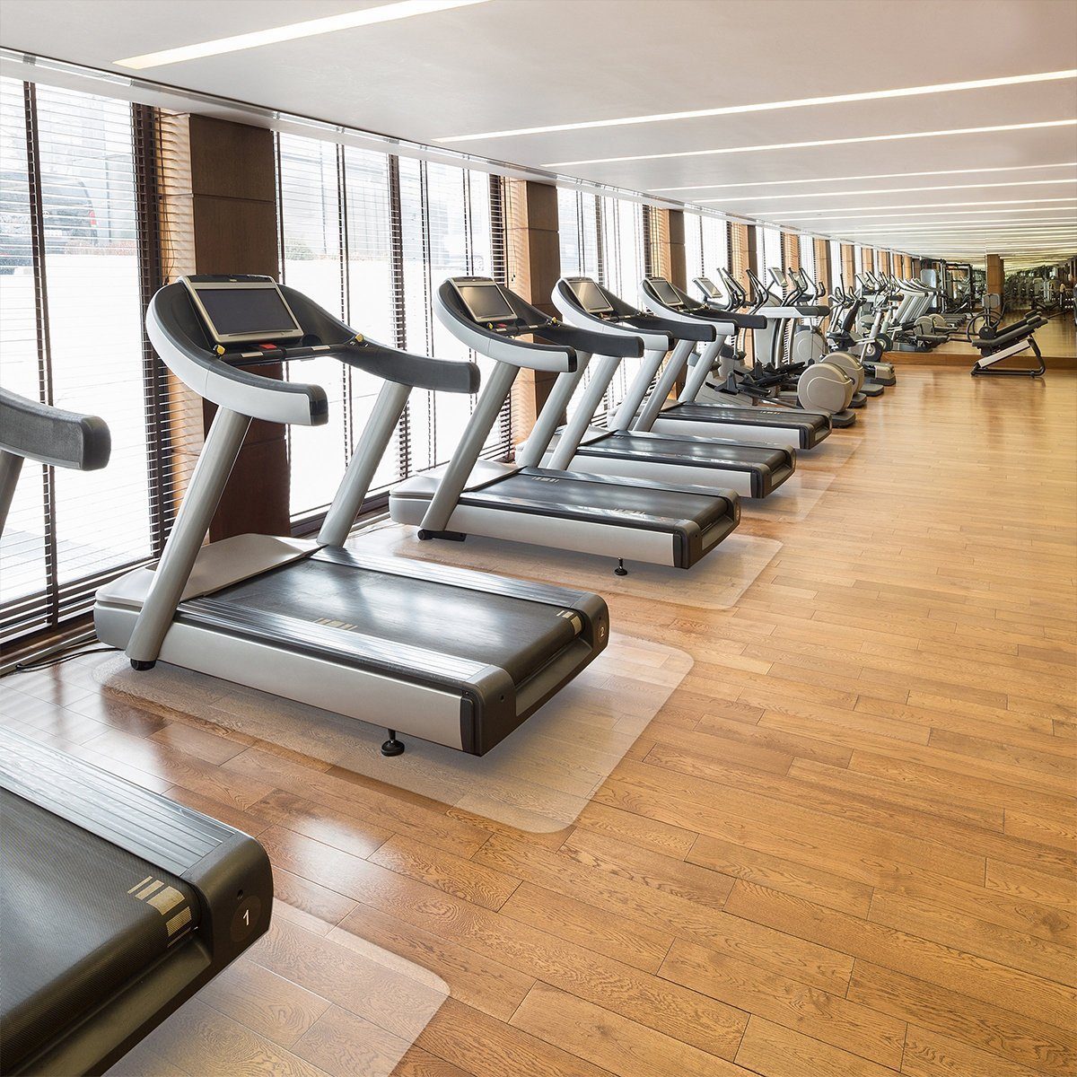 Karat Bodenmatte Unterlegmatte für Fitnessgeräte, Bodenschutz, rechteckig, transparent