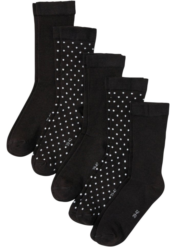 Socken mit druckfreiem Bündchen (5er Pack) mit Bio-Baumwolle