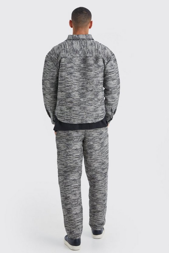 Gerade Jacquard Cargo-Hose mit elastischem Bund