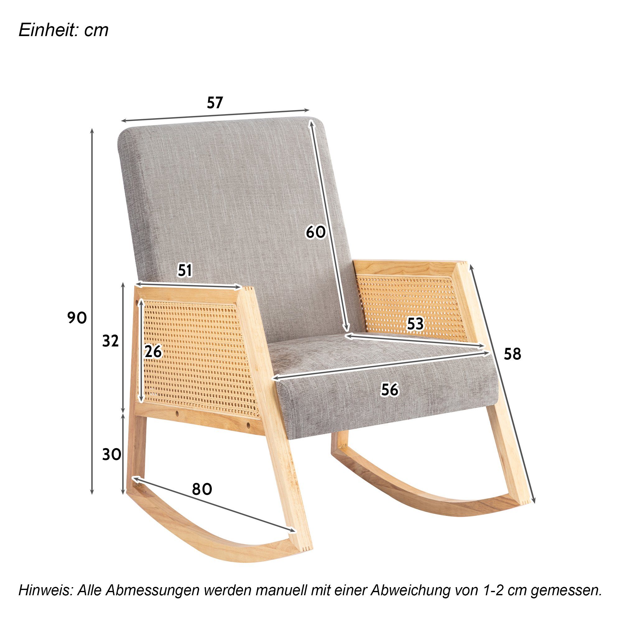 Celya Schaukelstuhl 2er Set für Wohnzimmer, Kinderzimmer, Balkon, Garten