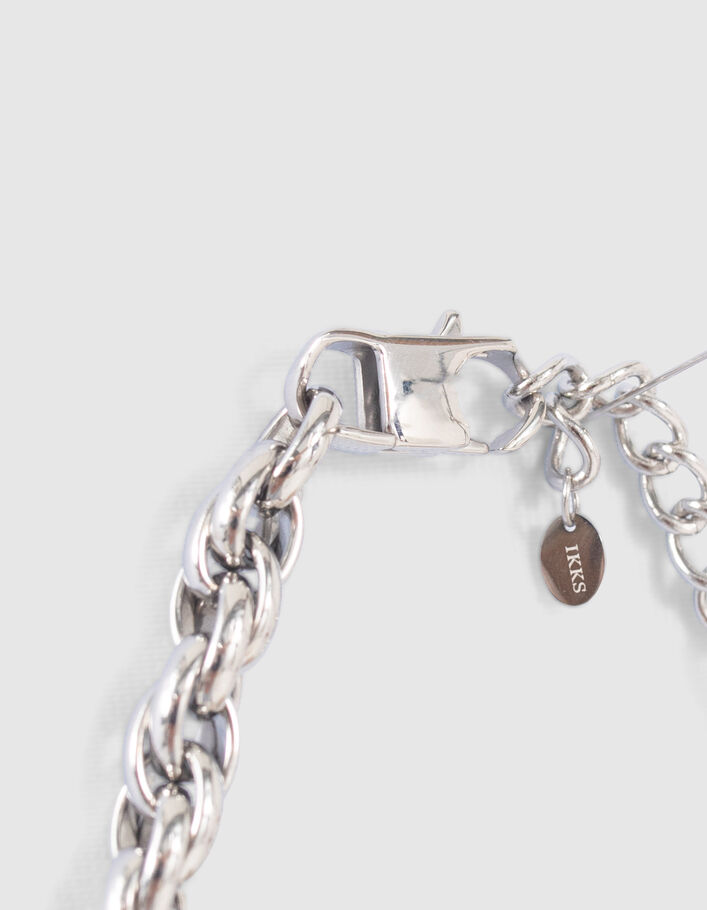 Bracelet métal silver maille torsadée Femme