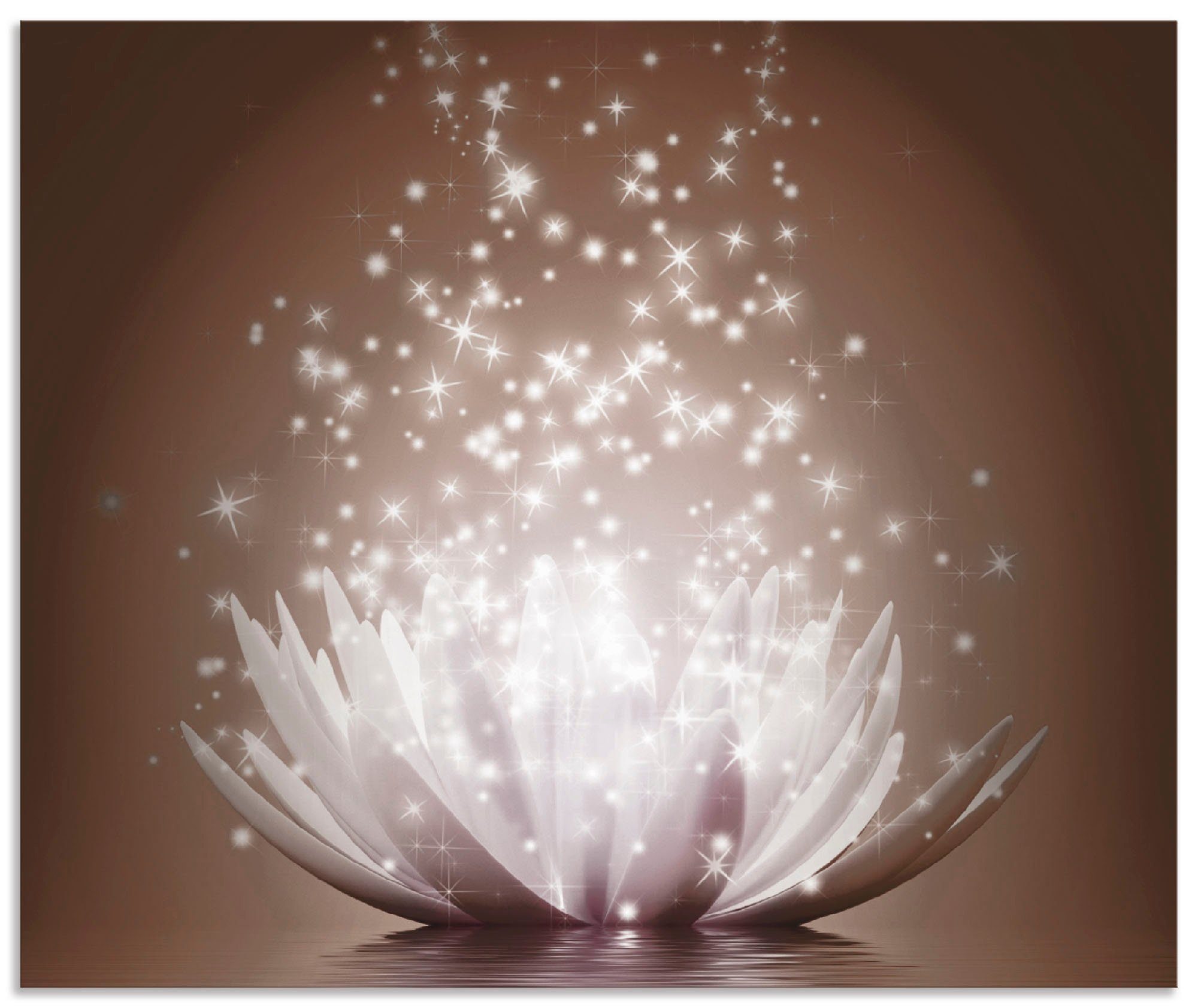 Artland Küchenrückwand Magie der Lotus-Blume, (1-tlg), Alu Spritzschutz mit Klebeband, einfache Montage